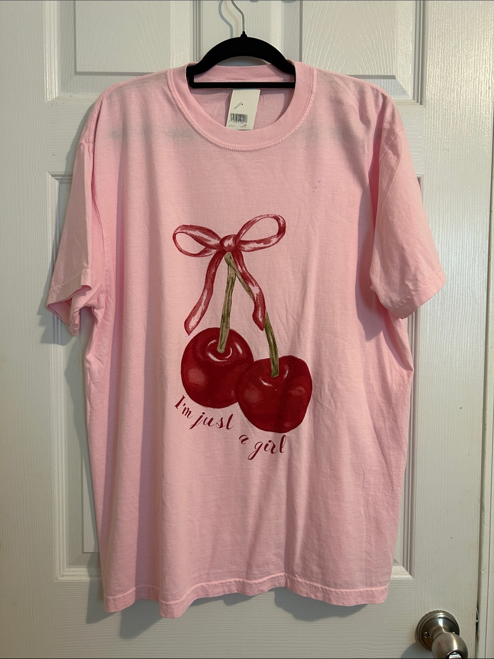Comfort Colors Pink Cherry Graphic Tee - Picture 1 of 2